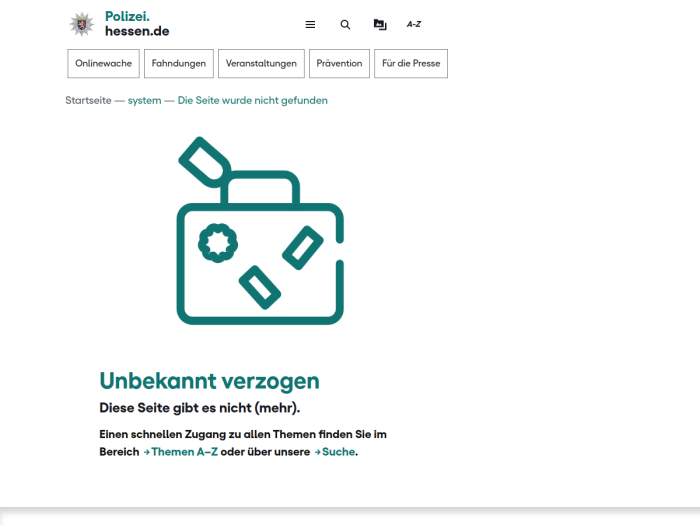 Website-Screenshot von 5. Polizeirevier