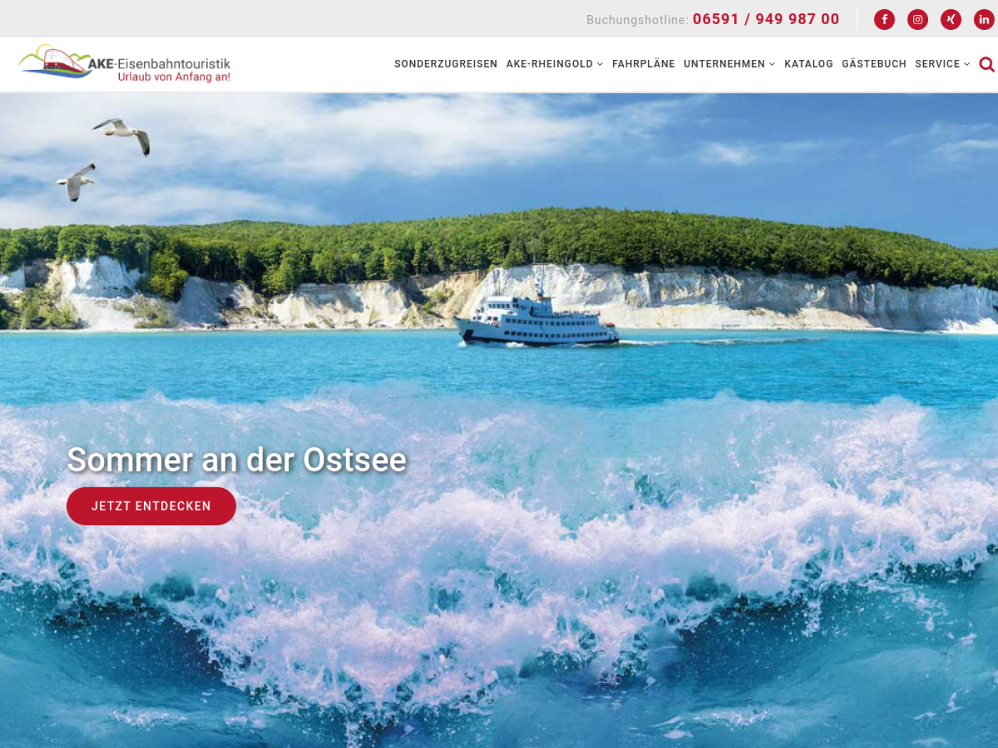 Website-Screenshot von AKE-Eisenbahntouristik