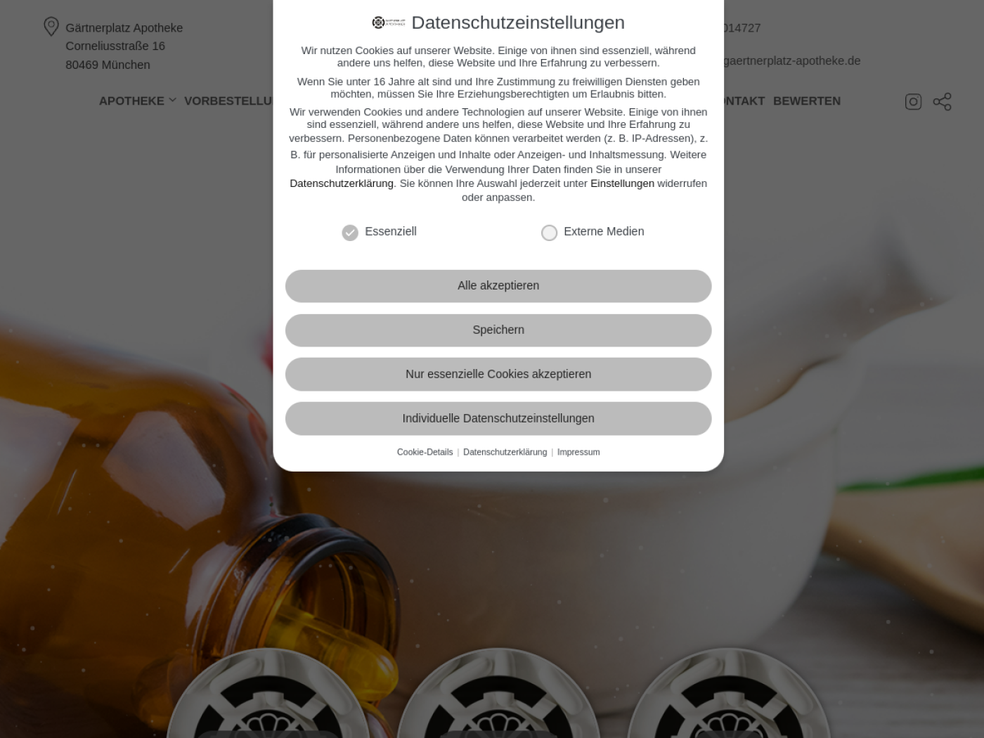 Website-Screenshot von Apotheke am Gärtnerplatz