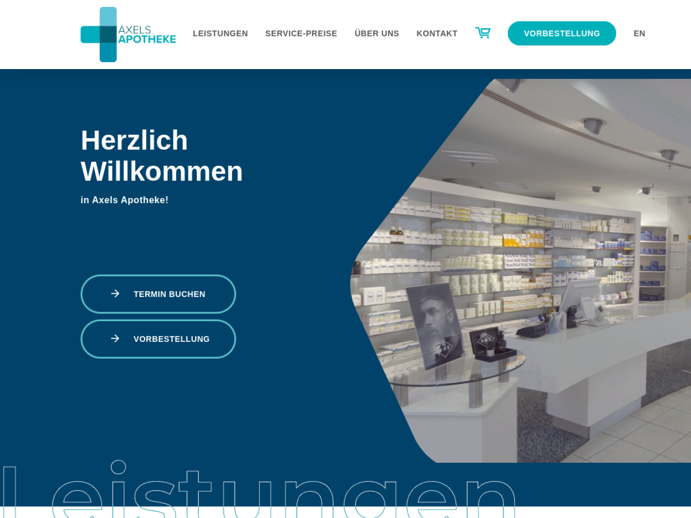 Website-Screenshot von Axels Apotheke