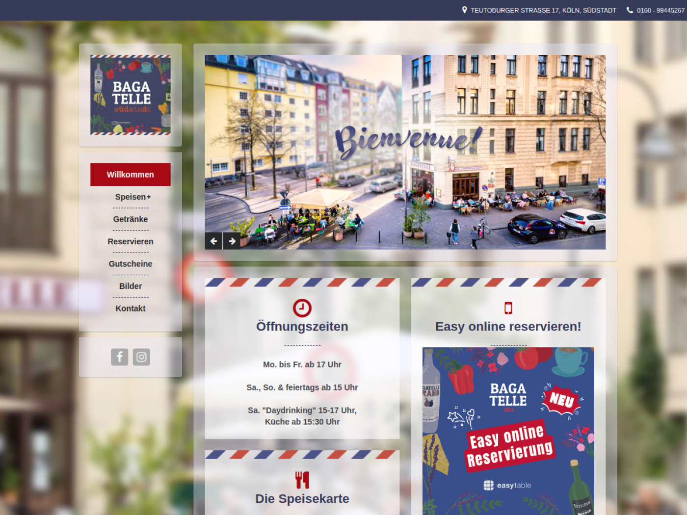 Website-Screenshot von Bagatelle
