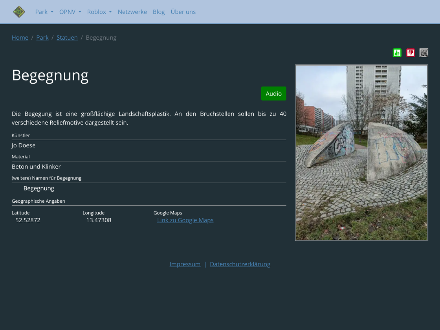 Website-Screenshot von Begegnung