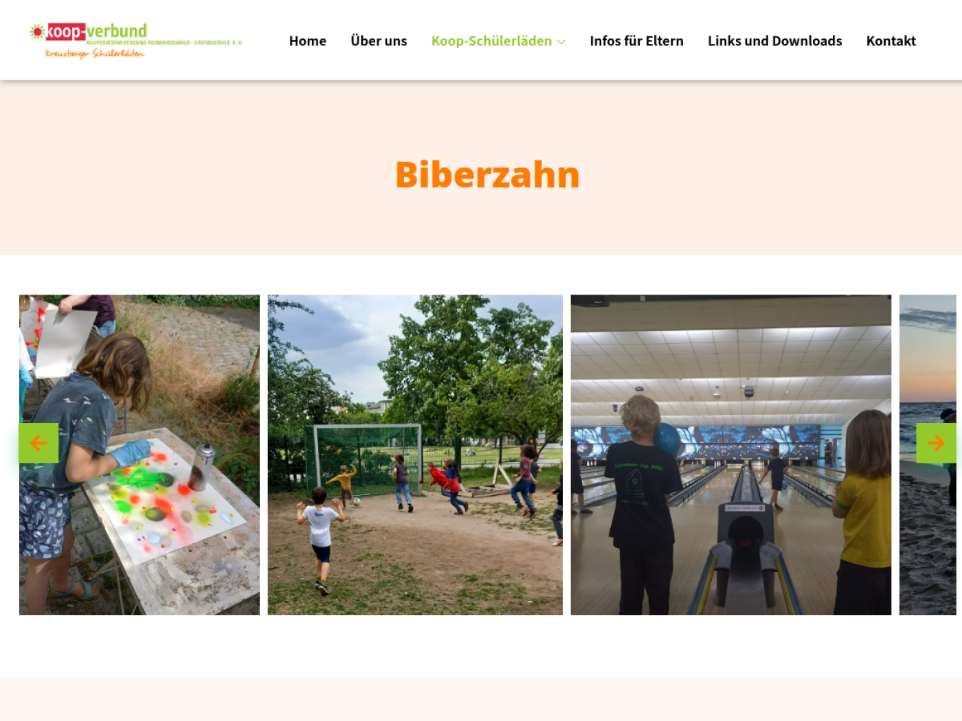 Website-Screenshot von Biberzahn