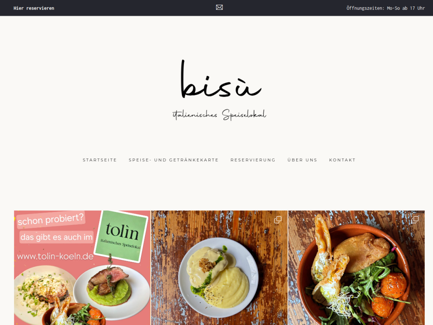 Website-Screenshot von bisù
