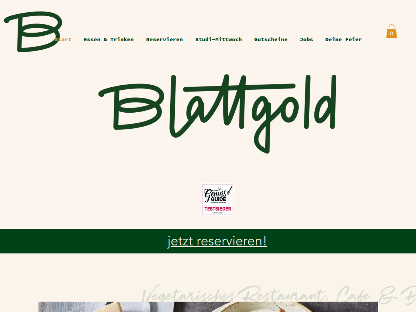 Website-Screenshot von Blattgold