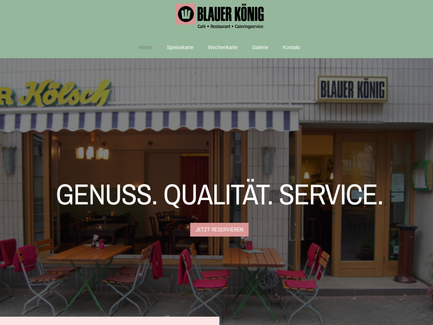 Website-Screenshot von Blauer König