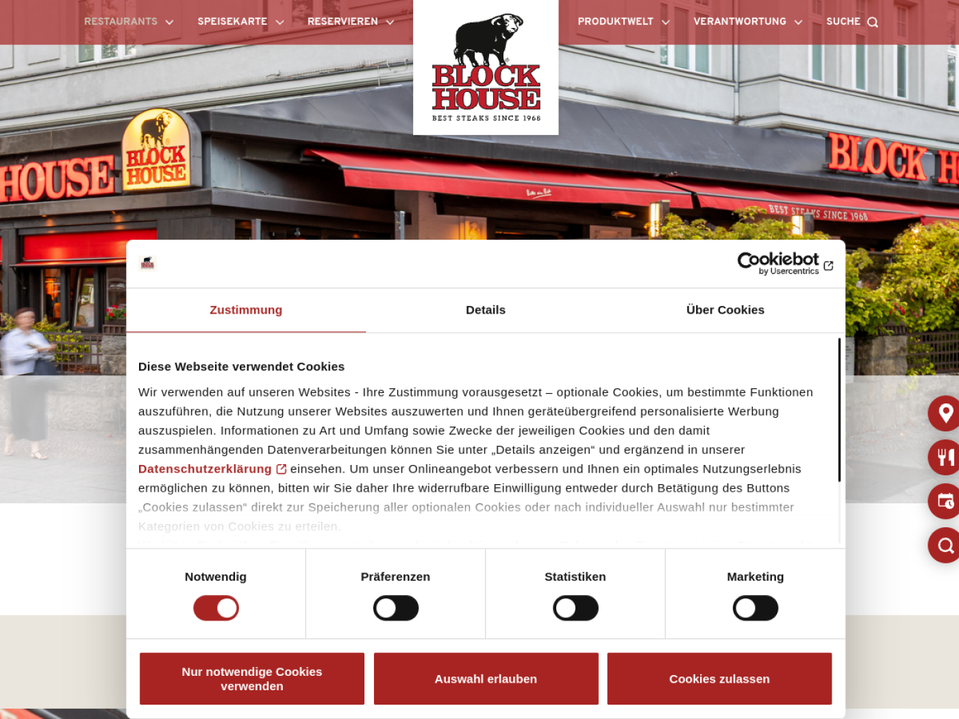 Website-Screenshot von BLOCK HOUSE