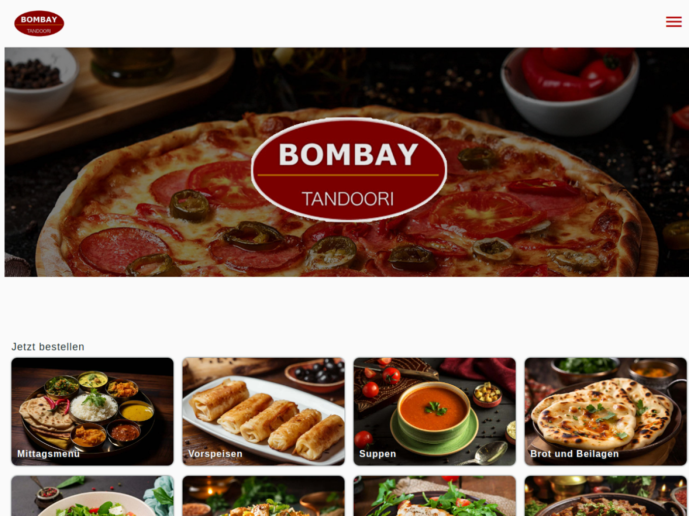 Website-Screenshot von Bombay Tandoori