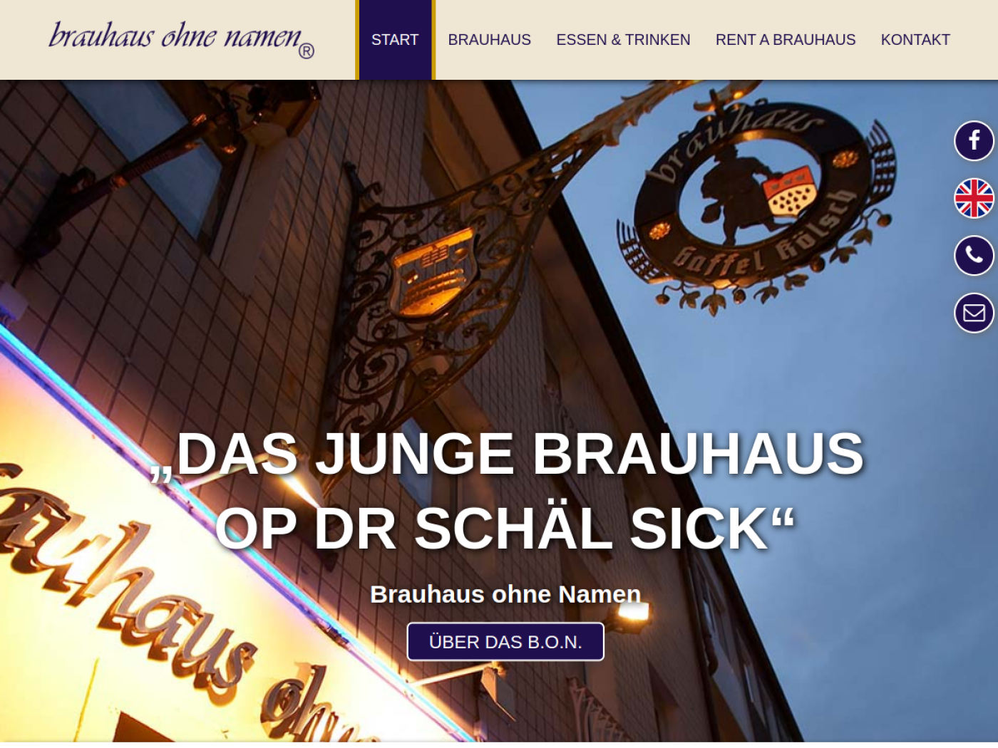 Website-Screenshot von Brauhaus ohne Namen
