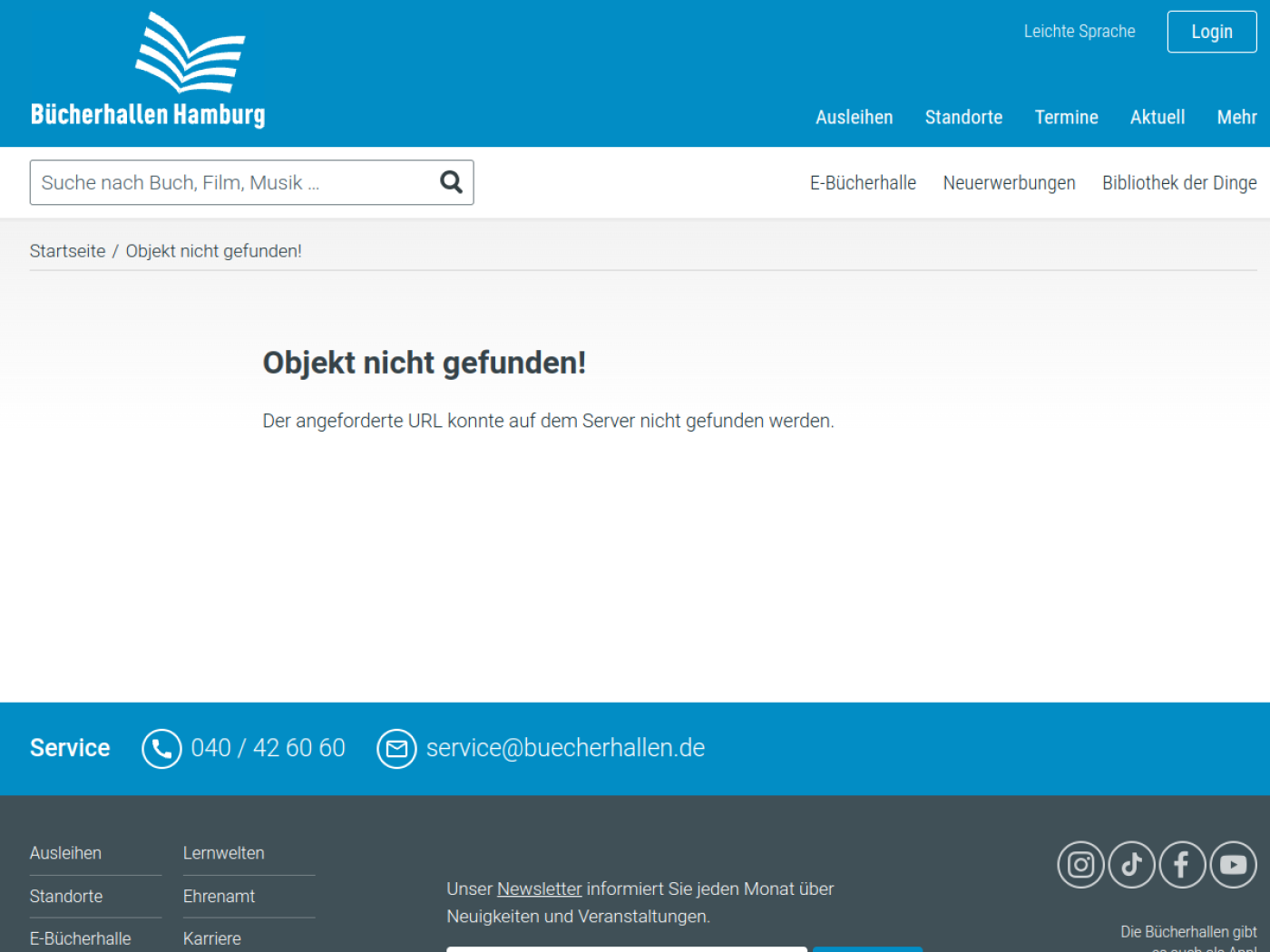 Website-Screenshot von Bücherhalle Eidelstedt