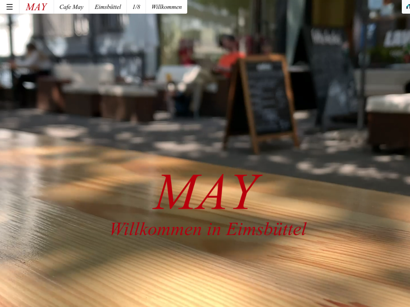 Website-Screenshot von Café May