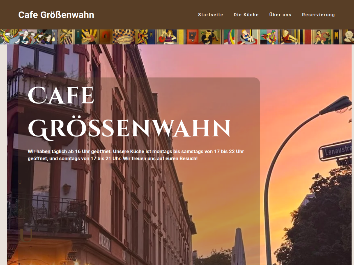 Website-Screenshot von Cafe Groessenwahn
