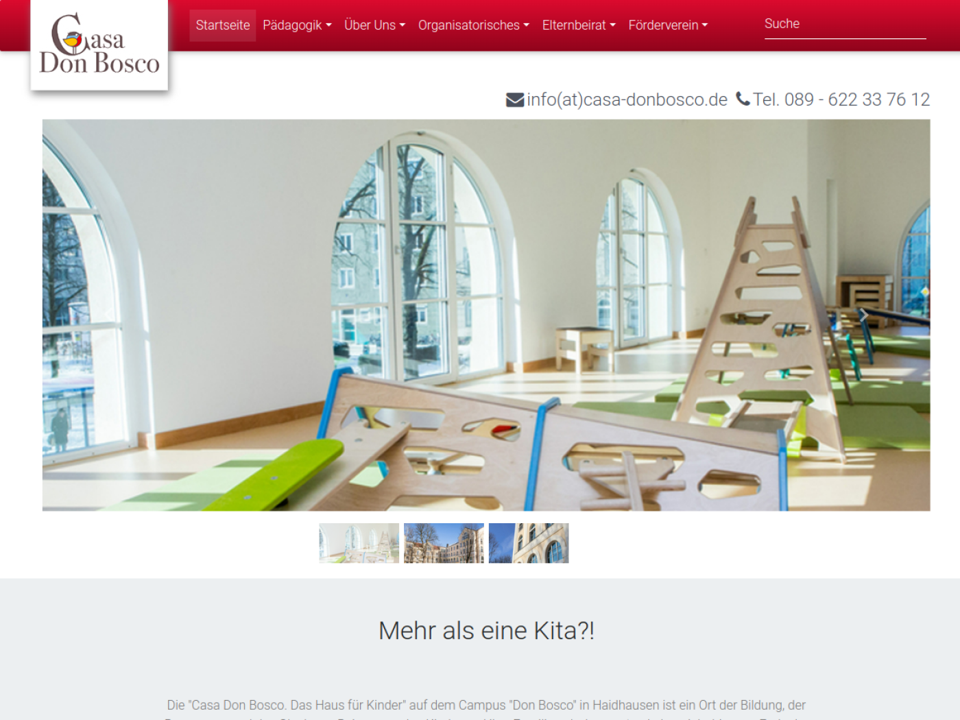 Website-Screenshot von Casa Don Bosco