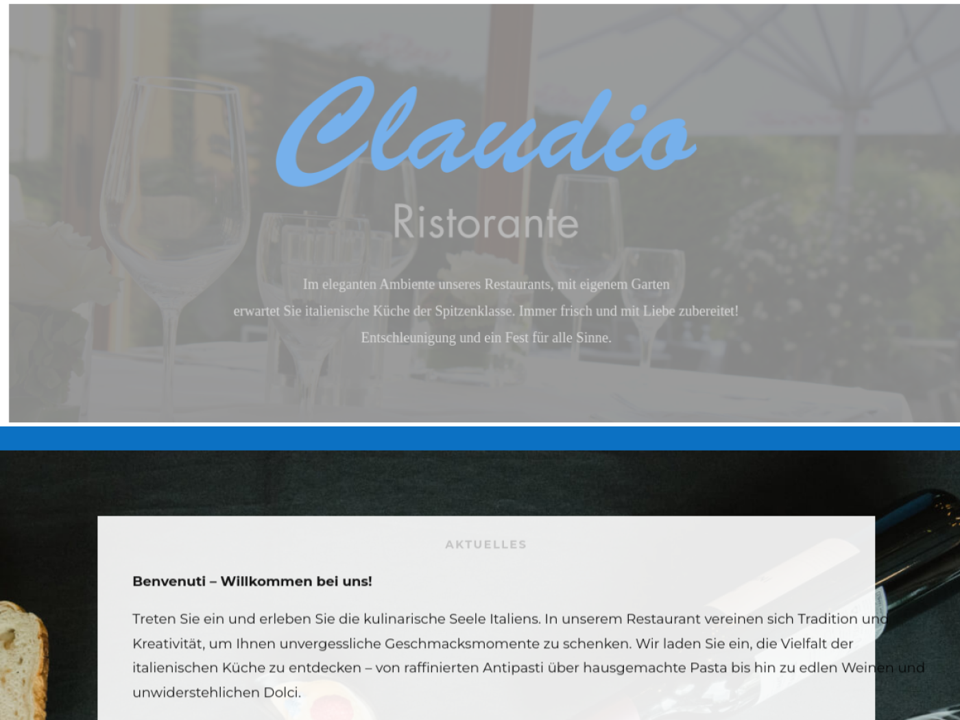 Website-Screenshot von Claudio
