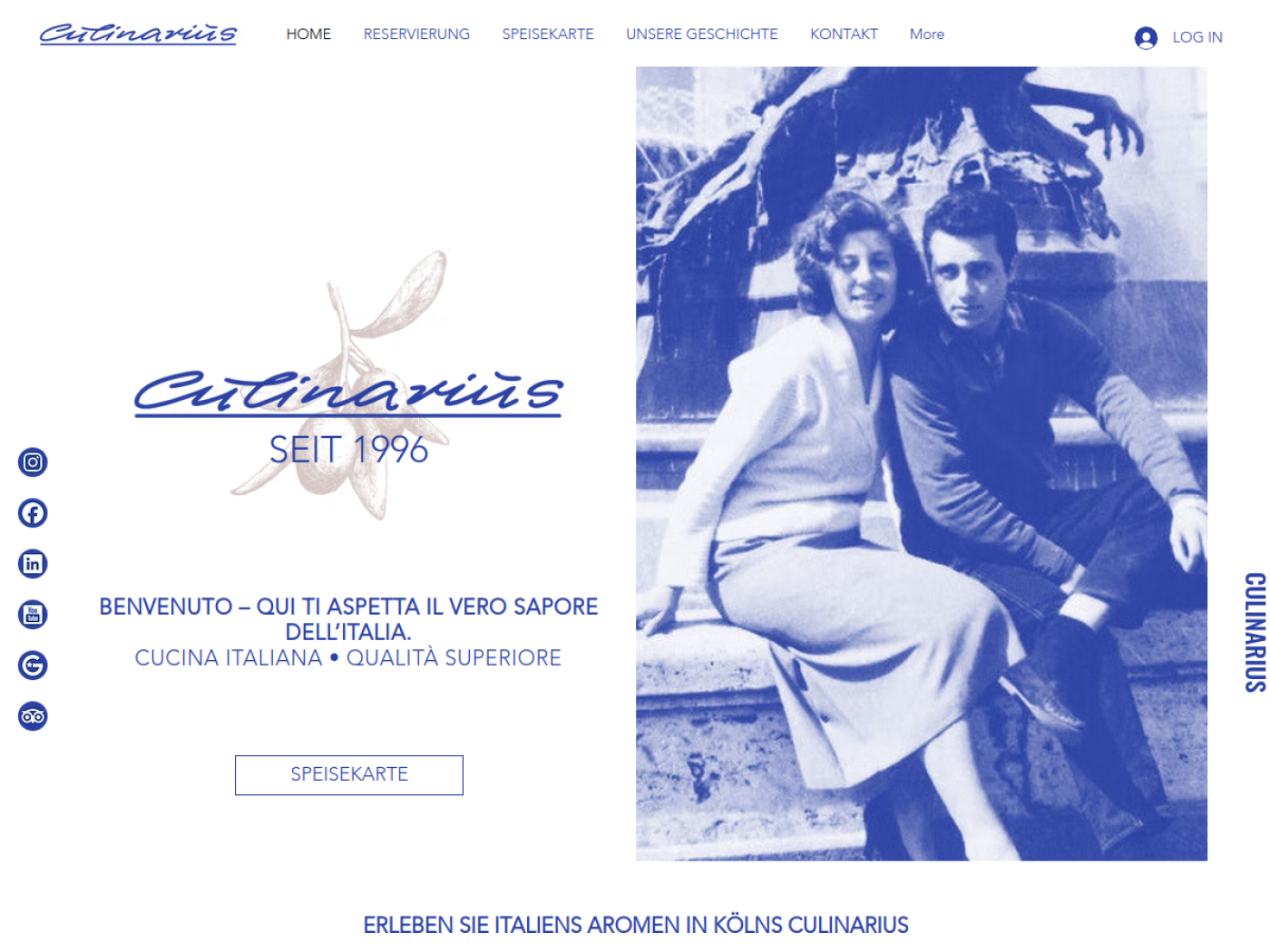 Website-Screenshot von Culinarius