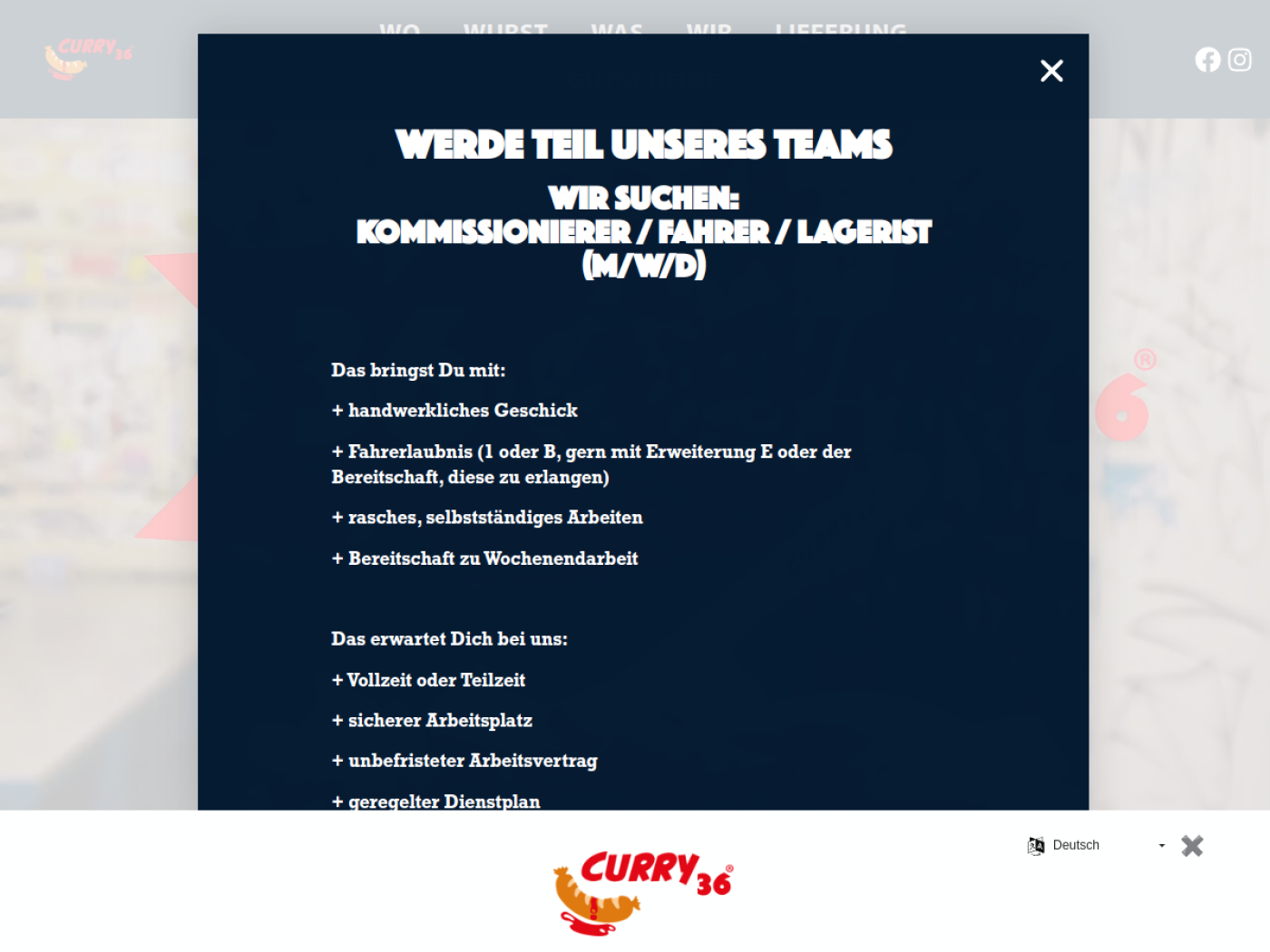 Website-Screenshot von Curry 36