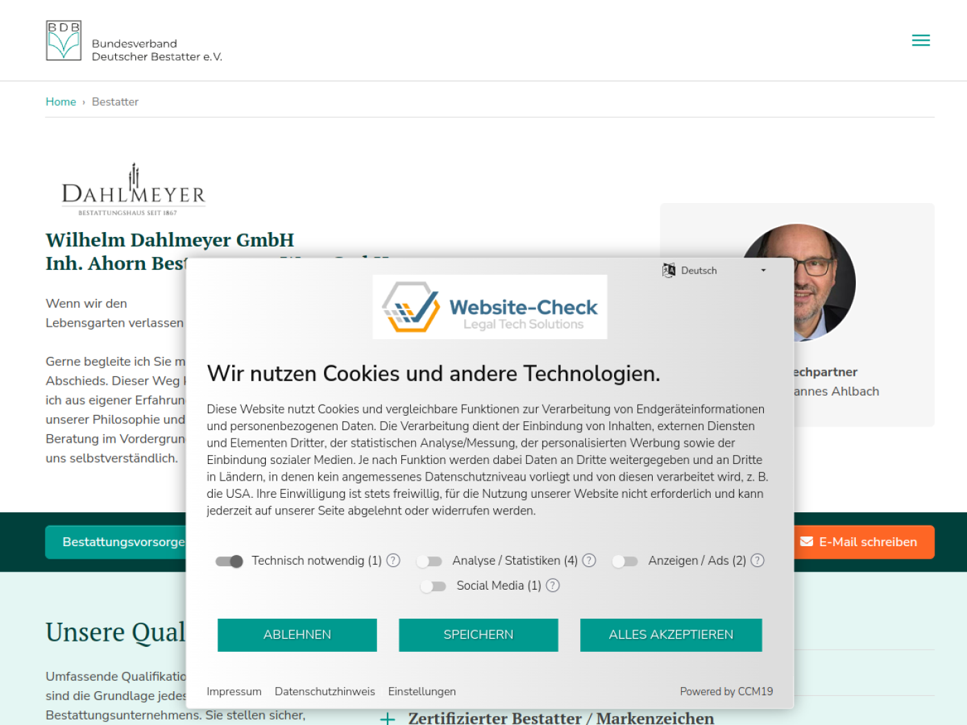 Website-Screenshot von Dahlmeyer