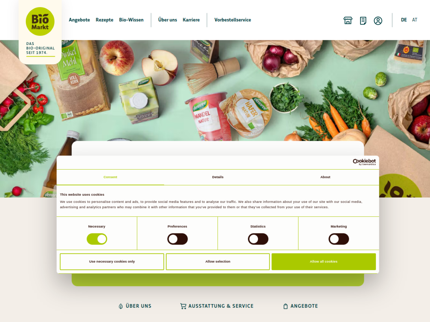 Website-Screenshot von Denns BioMarkt