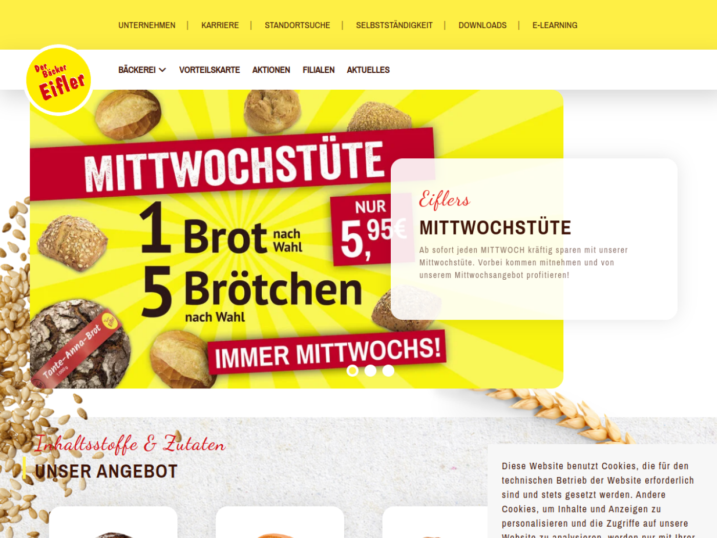Website-Screenshot von Der Bäcker Eifler