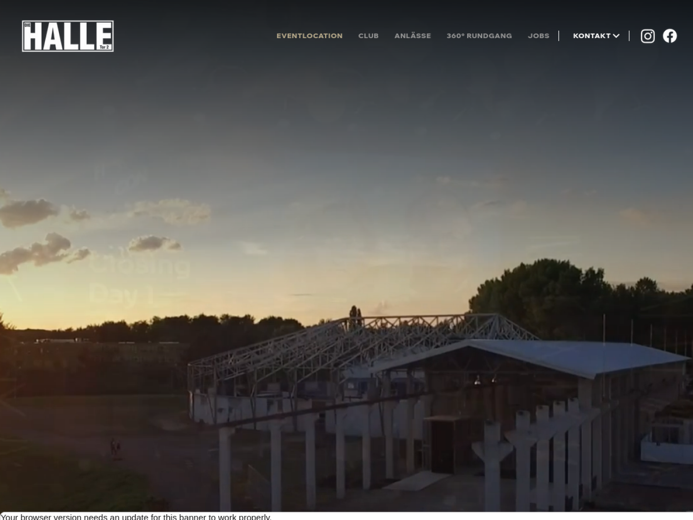 Website-Screenshot von Die Halle Tor 2