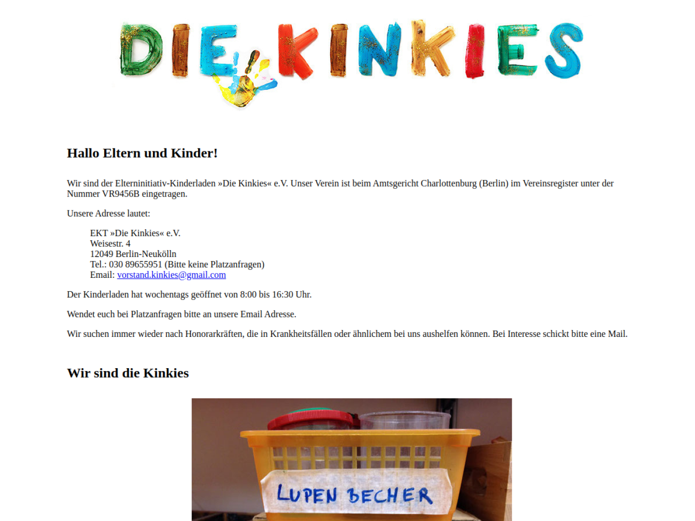 Website-Screenshot von Die Kinkies
