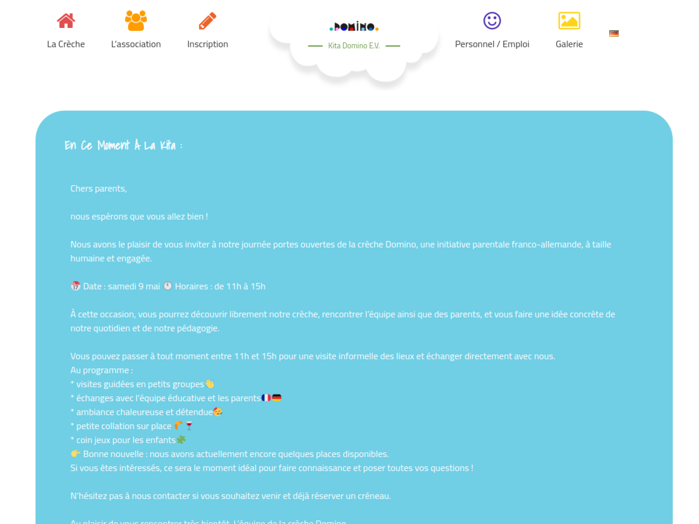 Website-Screenshot von Domino