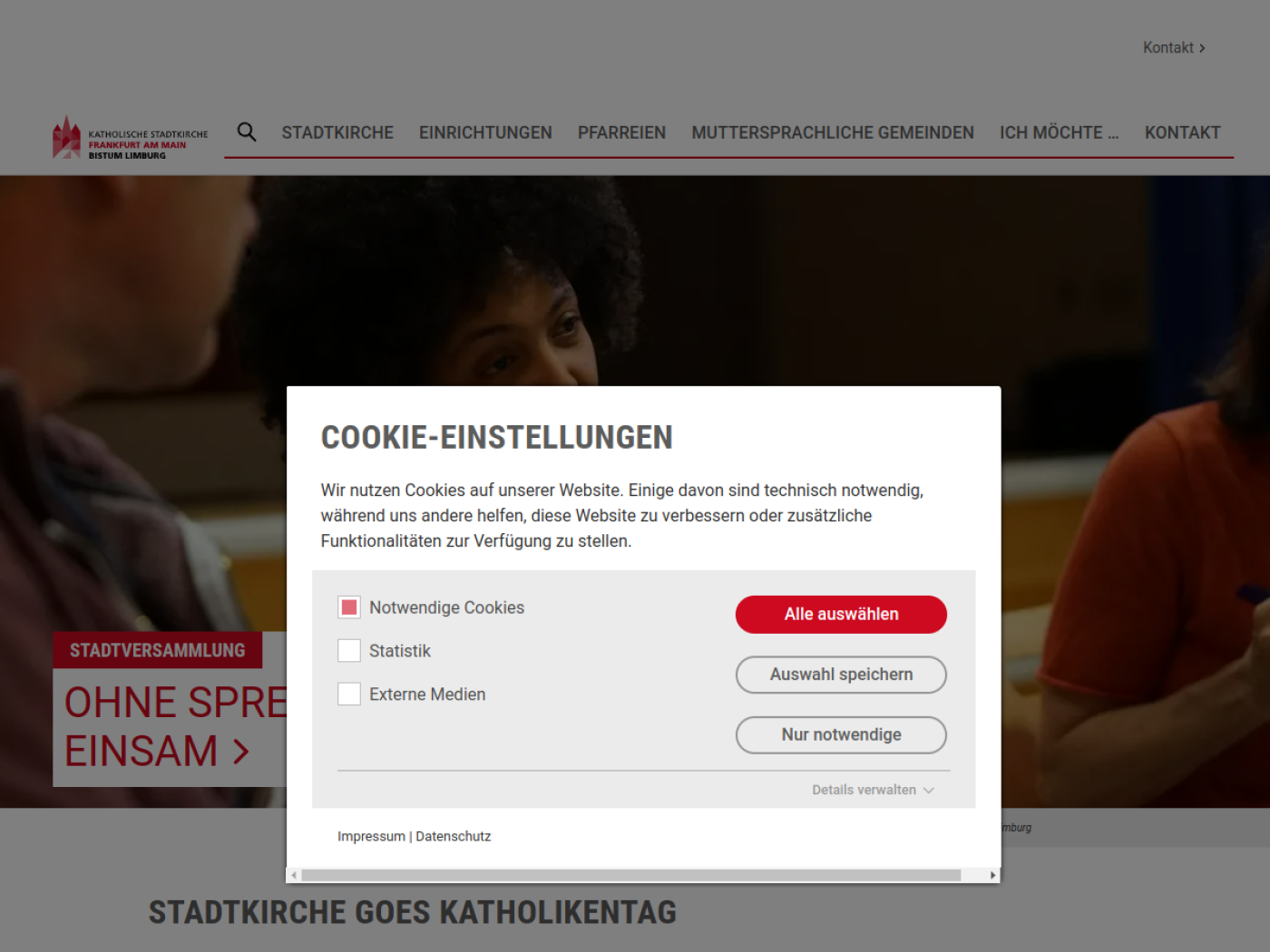 Website-Screenshot von Dreifaltigkeits Kirche