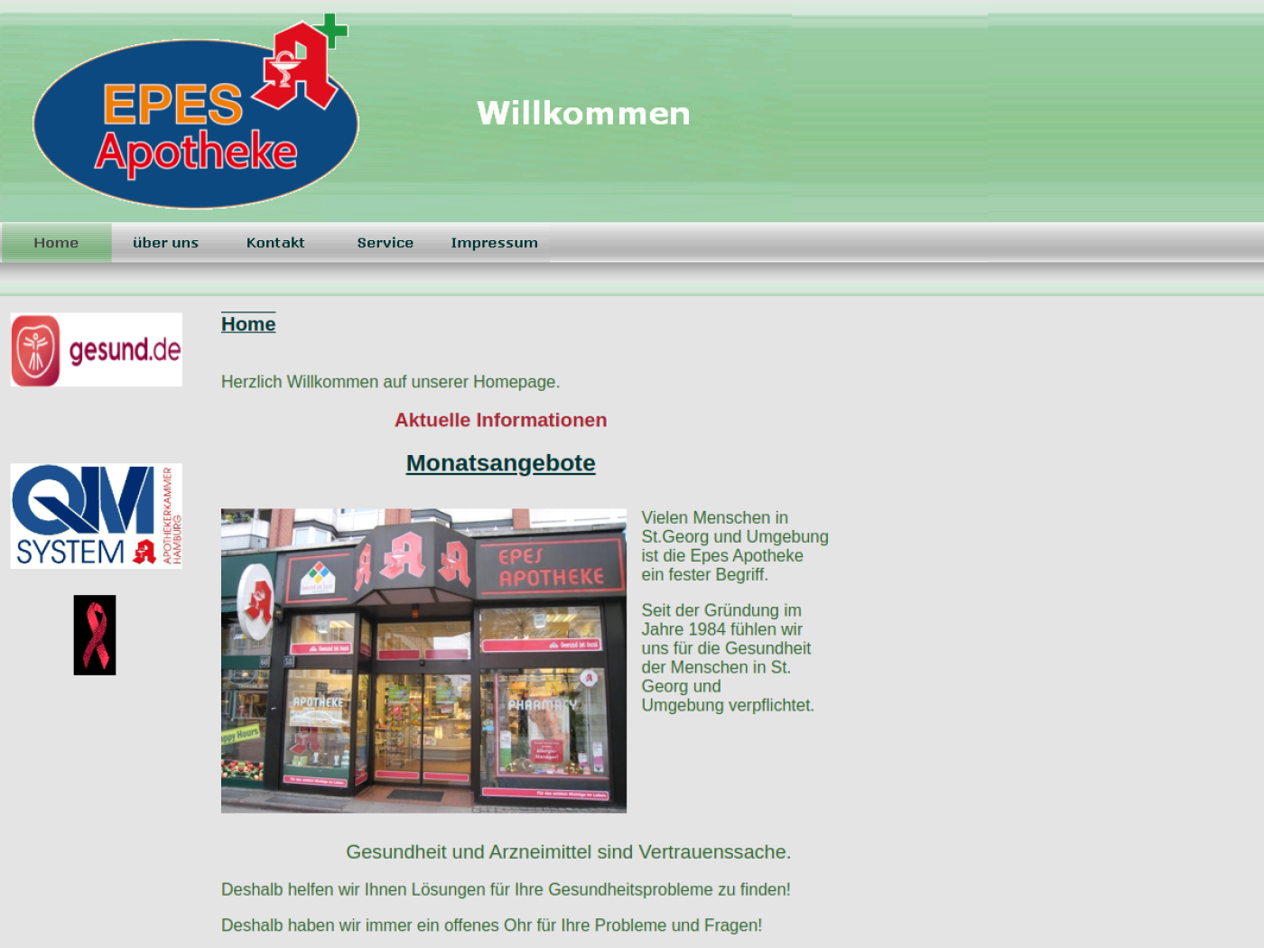 Website-Screenshot von Epes-Apotheke