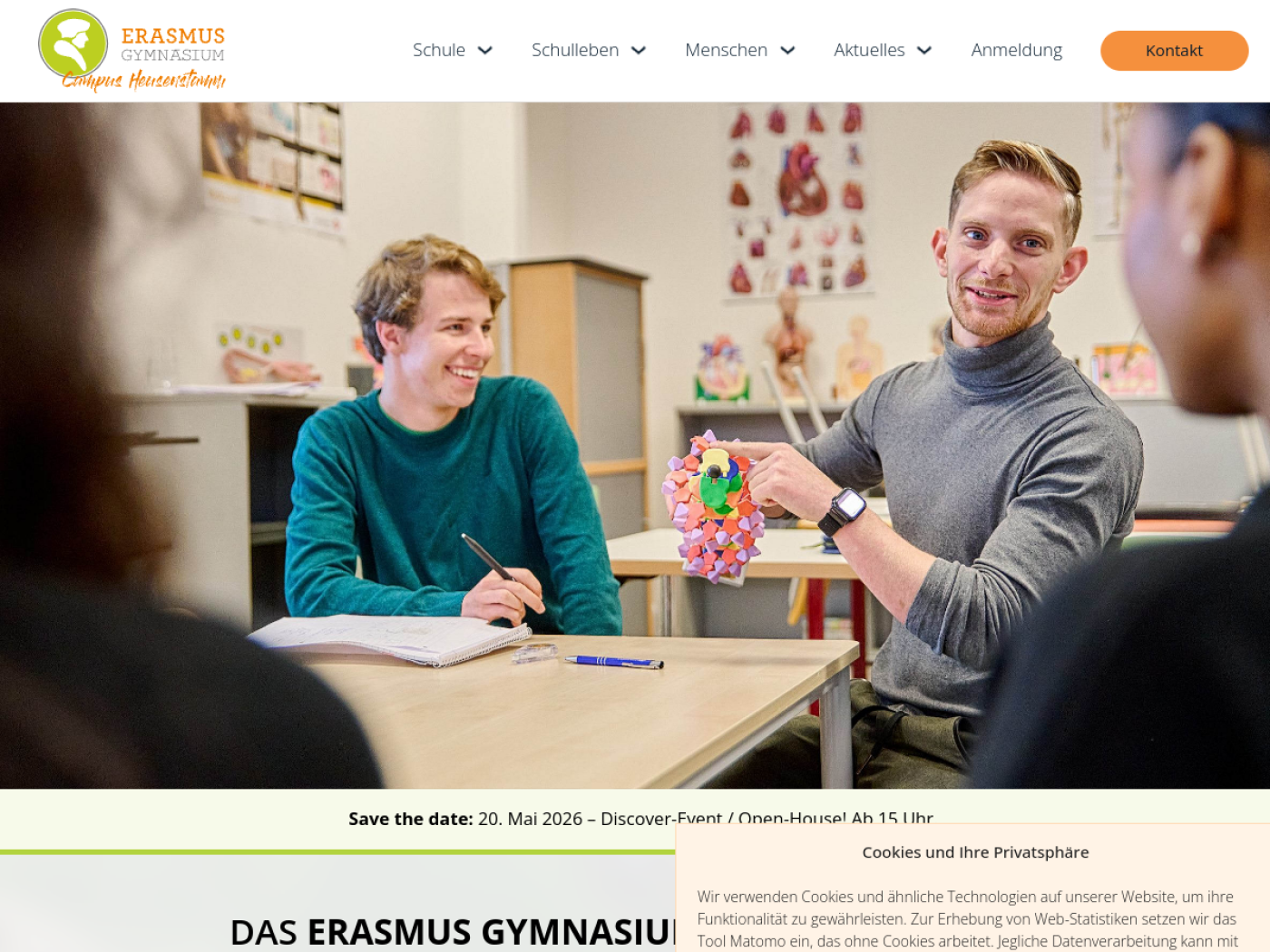 Website-Screenshot von Erasmus Frankfurter Stadtschule