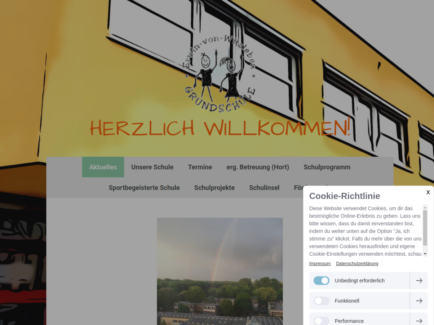 Website-Screenshot von Erwin von Witzleben Grundschule