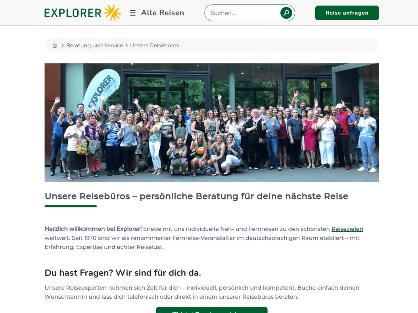 Website-Screenshot von Explorer-Fernreisen