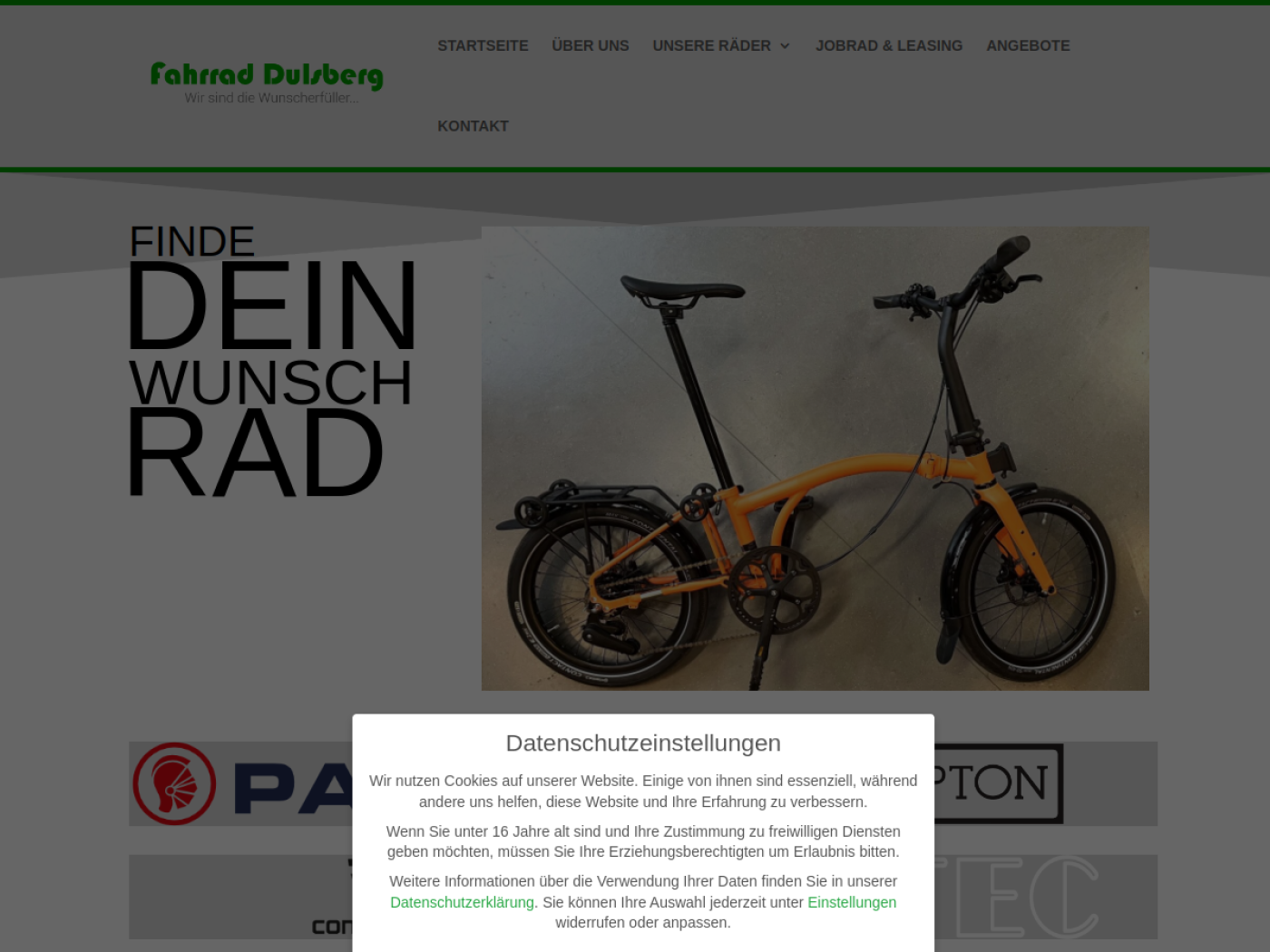 Website-Screenshot von Fahrrad Dulsberg