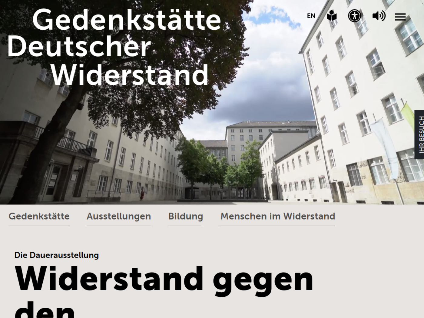 Website-Screenshot von Gedenkstätte Deutscher Widerstand