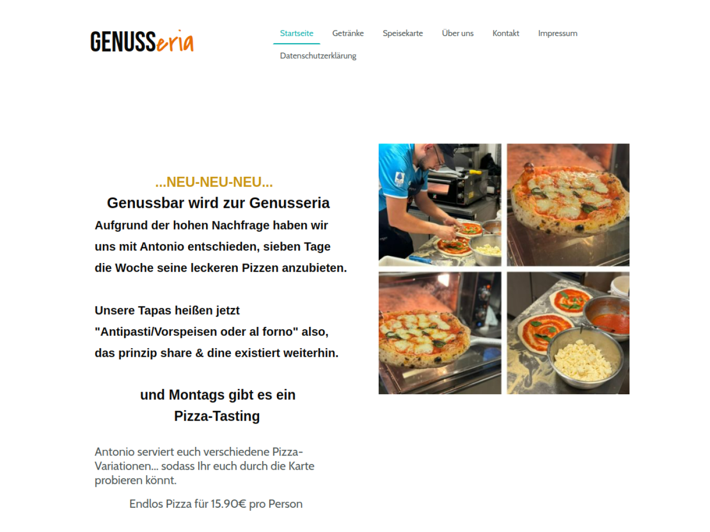 Website-Screenshot von Genusseria