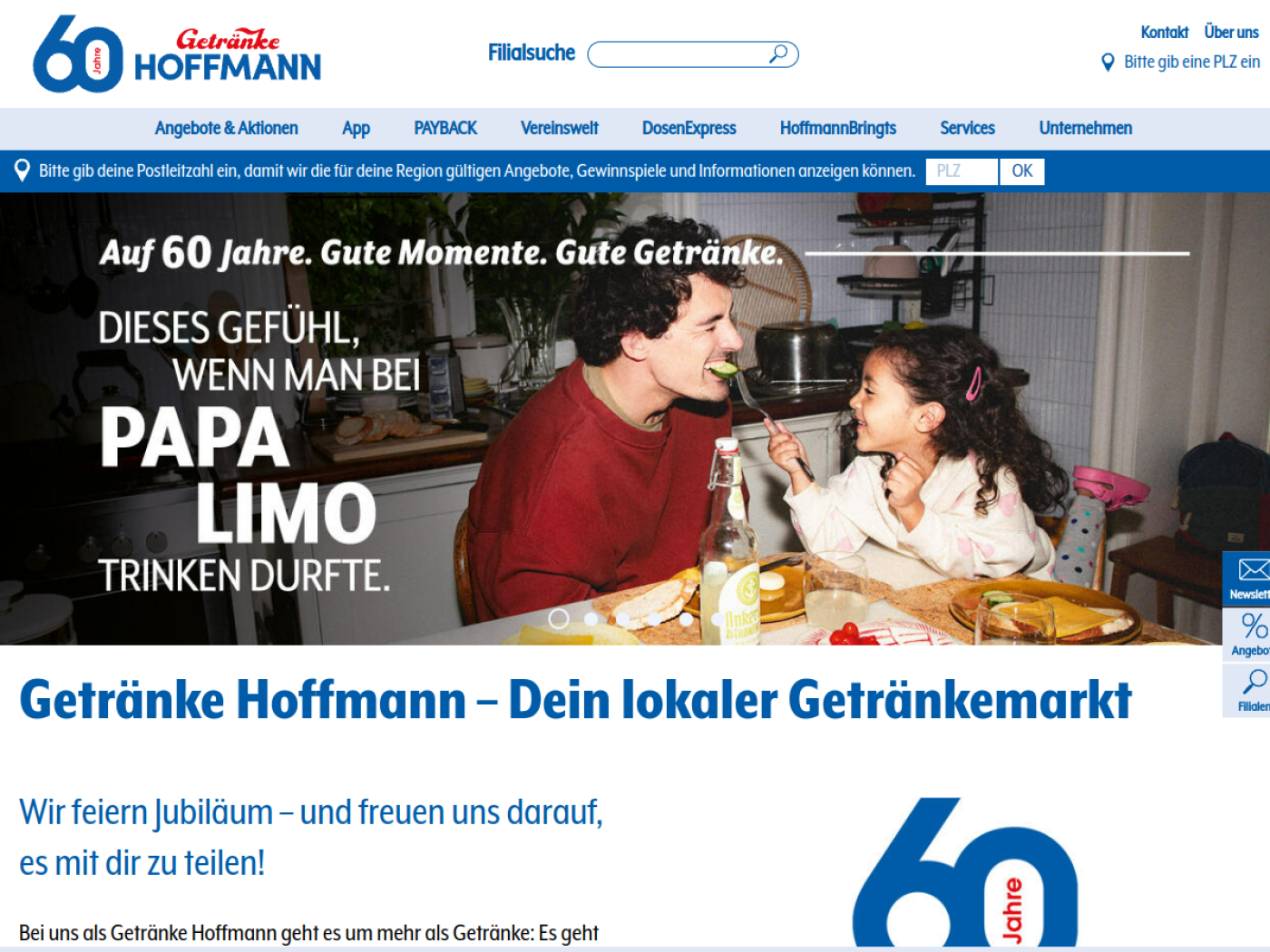 Website-Screenshot von Getränke Hoffmann