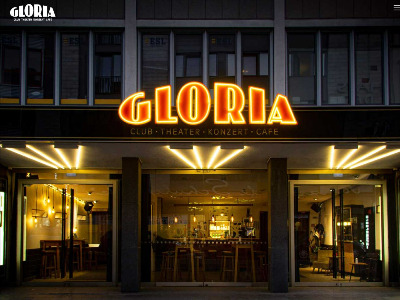 Website-Screenshot von Gloria Theater