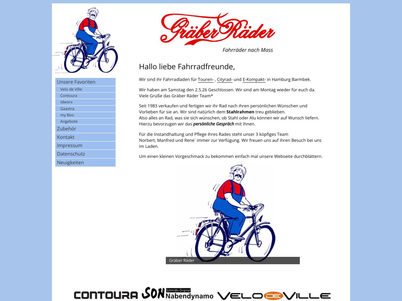 Website-Screenshot von Gräber Räder