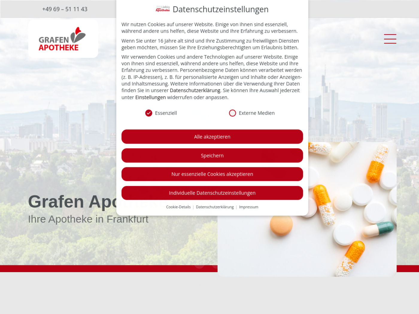 Website-Screenshot von Grafen Apotheke