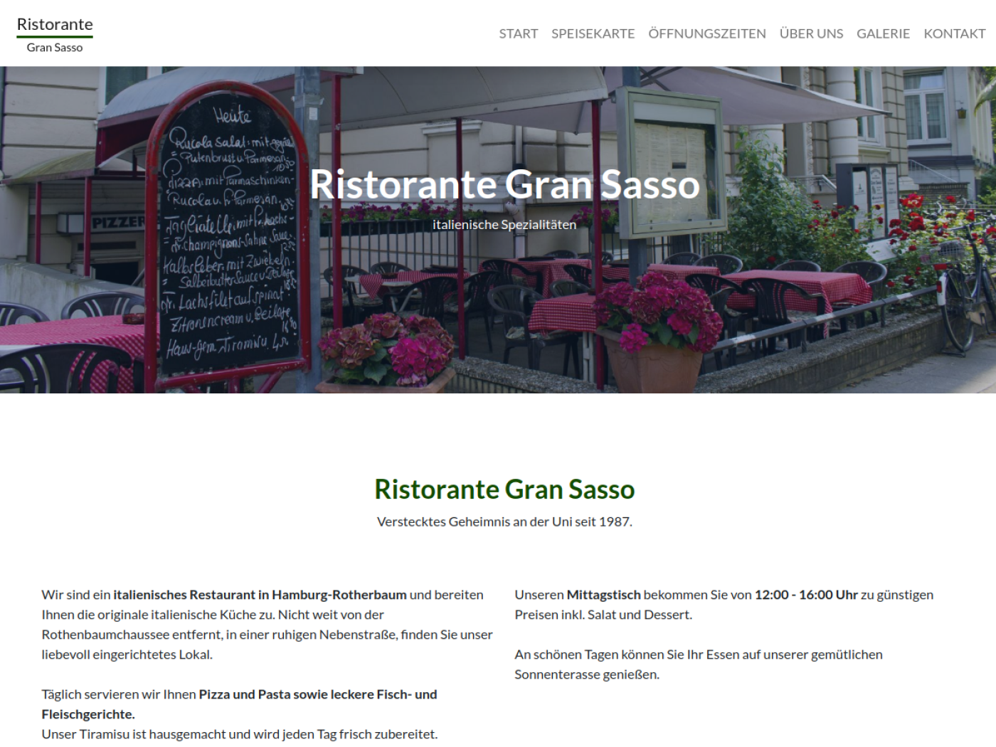 Website-Screenshot von Gran Sasso