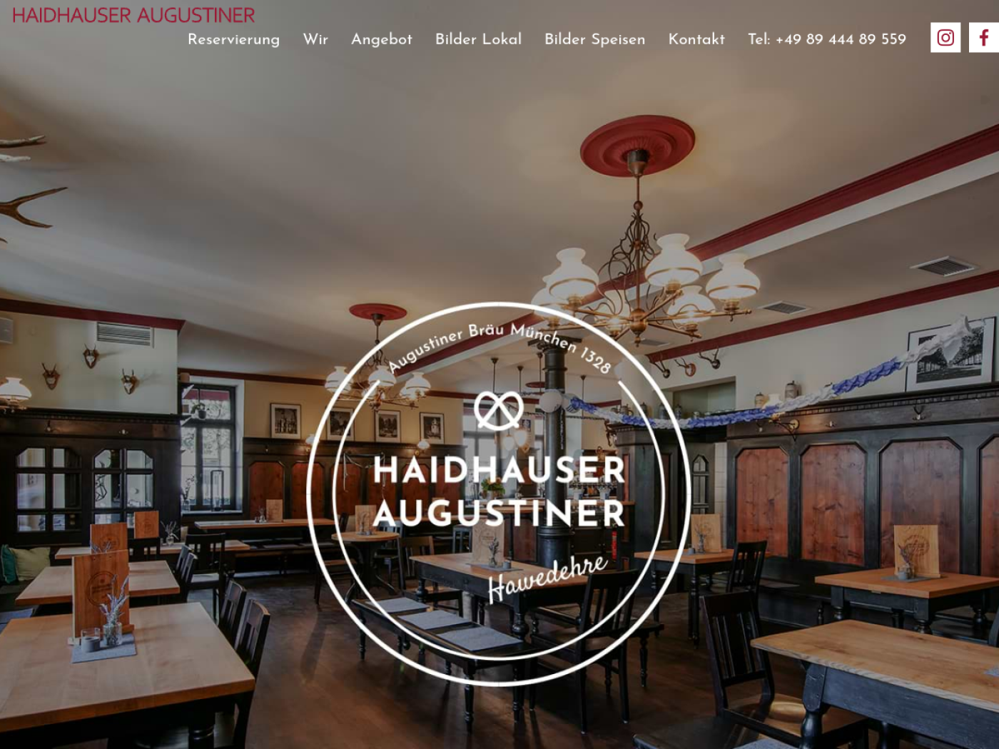 Website-Screenshot von Haidhauser Augustiner