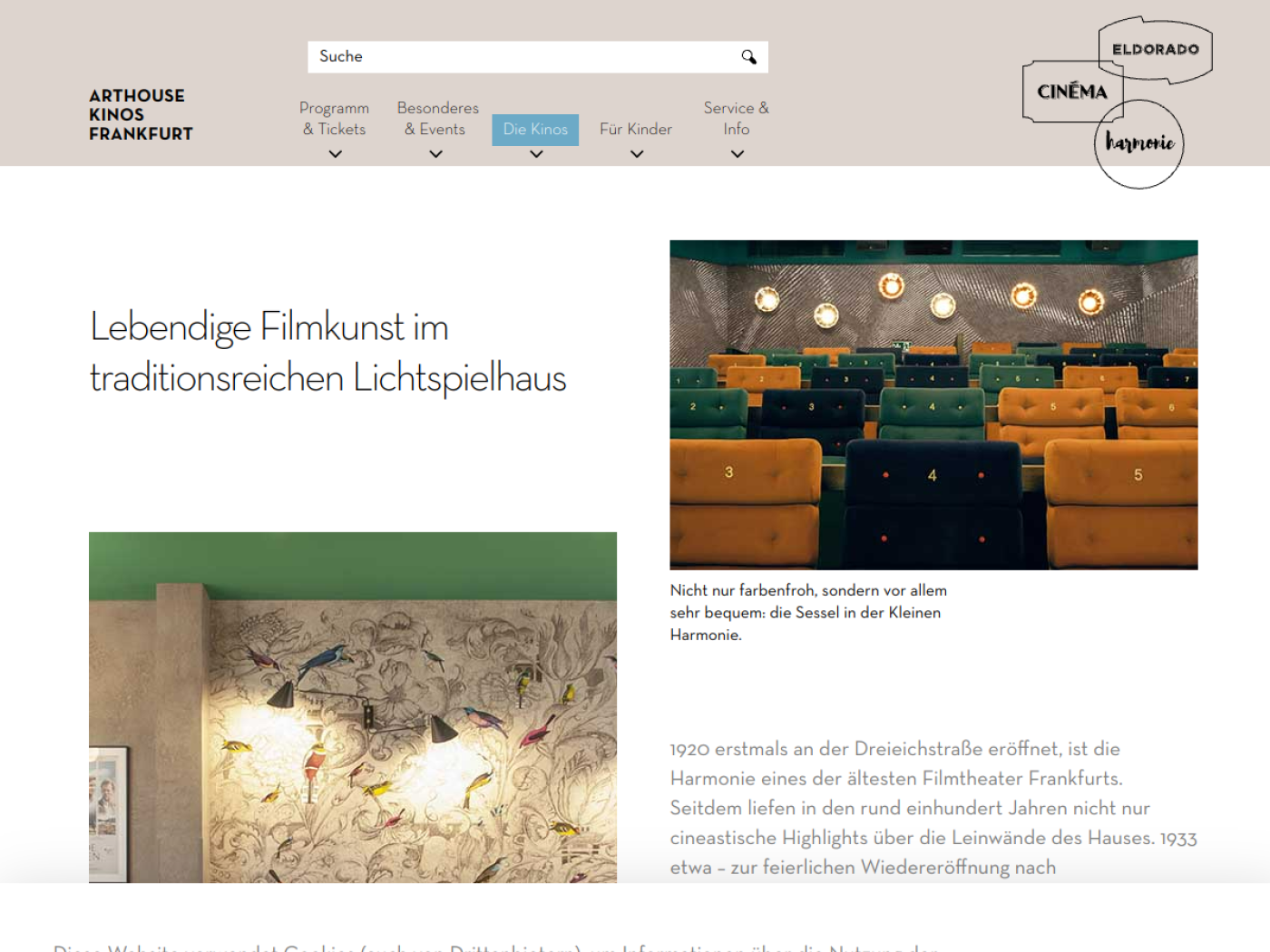 Website-Screenshot von Harmonie