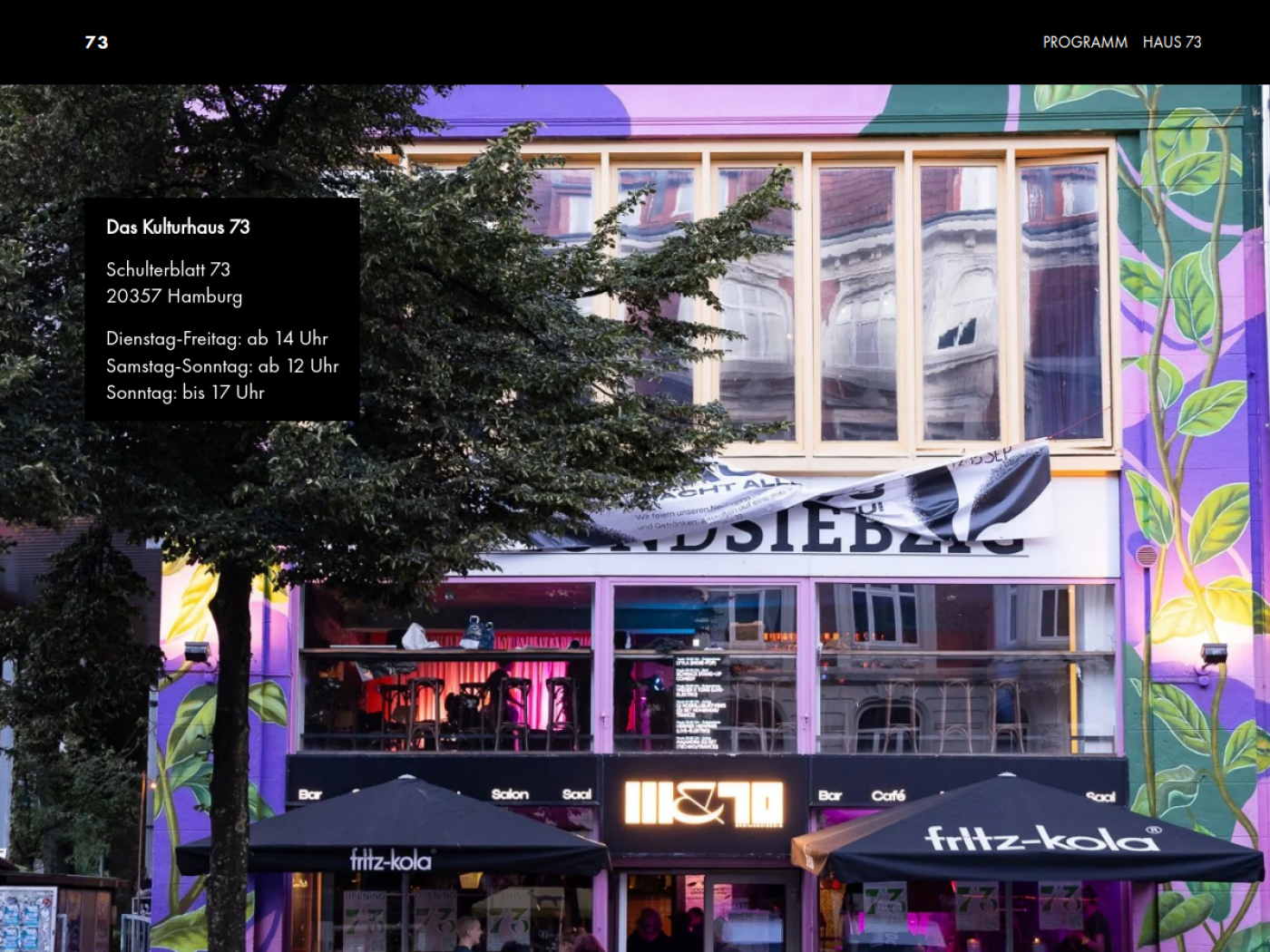 Website-Screenshot von Haus 73