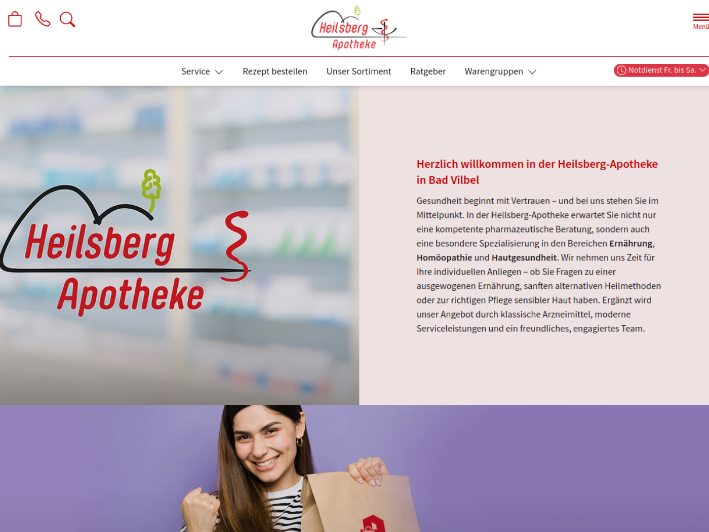 Website-Screenshot von Heilsberg-Apotheke