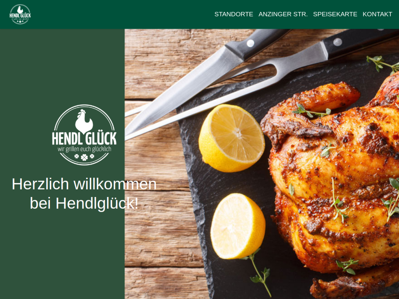 Website-Screenshot von Hendlglück Biergarten