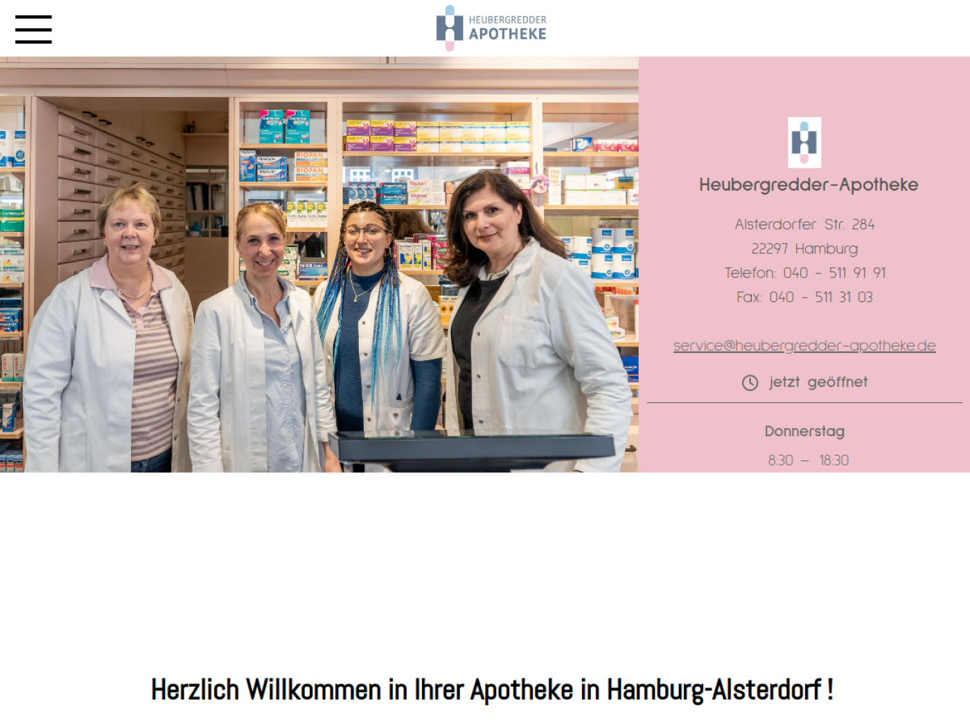 Website-Screenshot von Heubergredder Apotheke