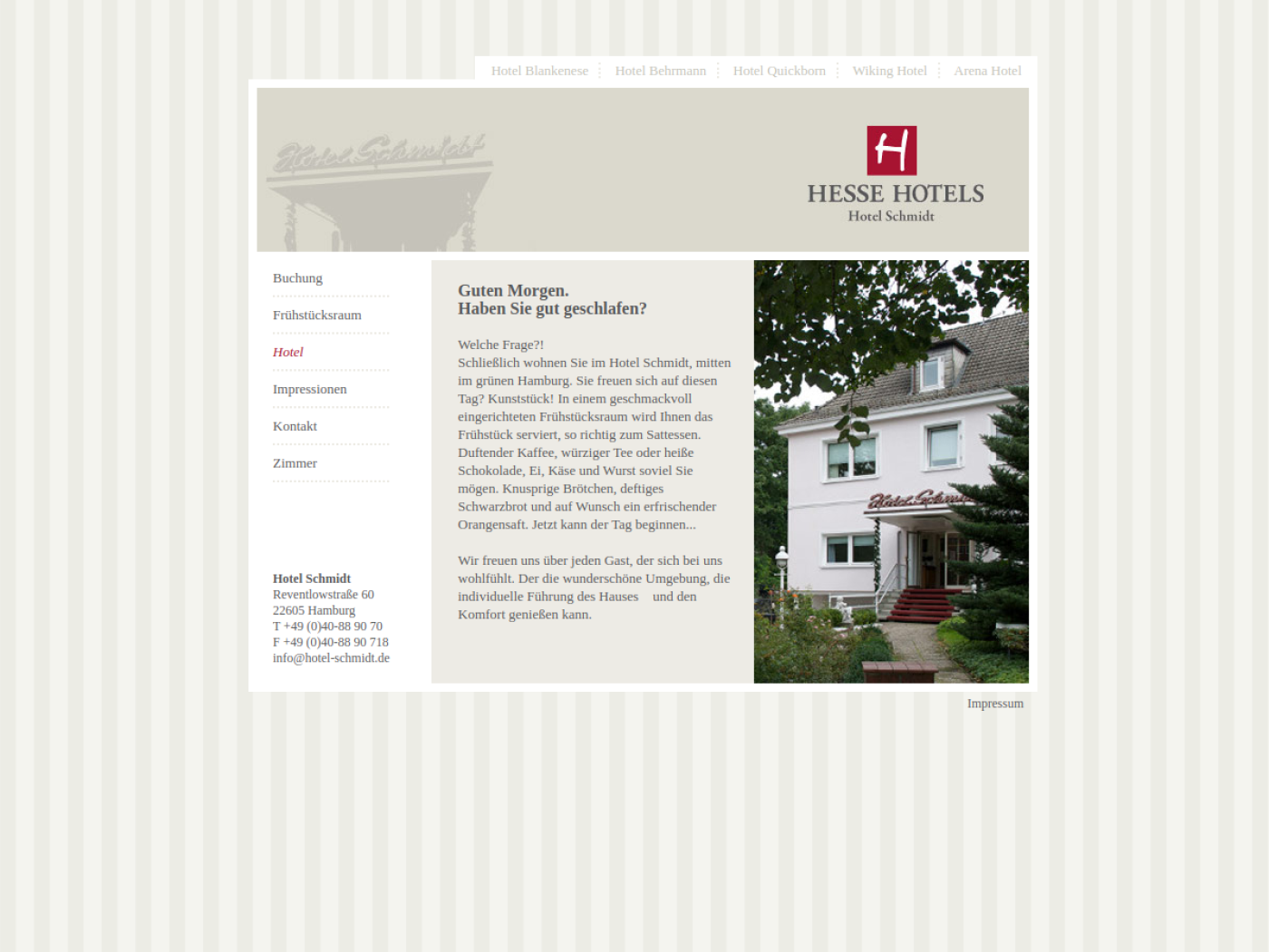 Website-Screenshot von Hotel Schmidt