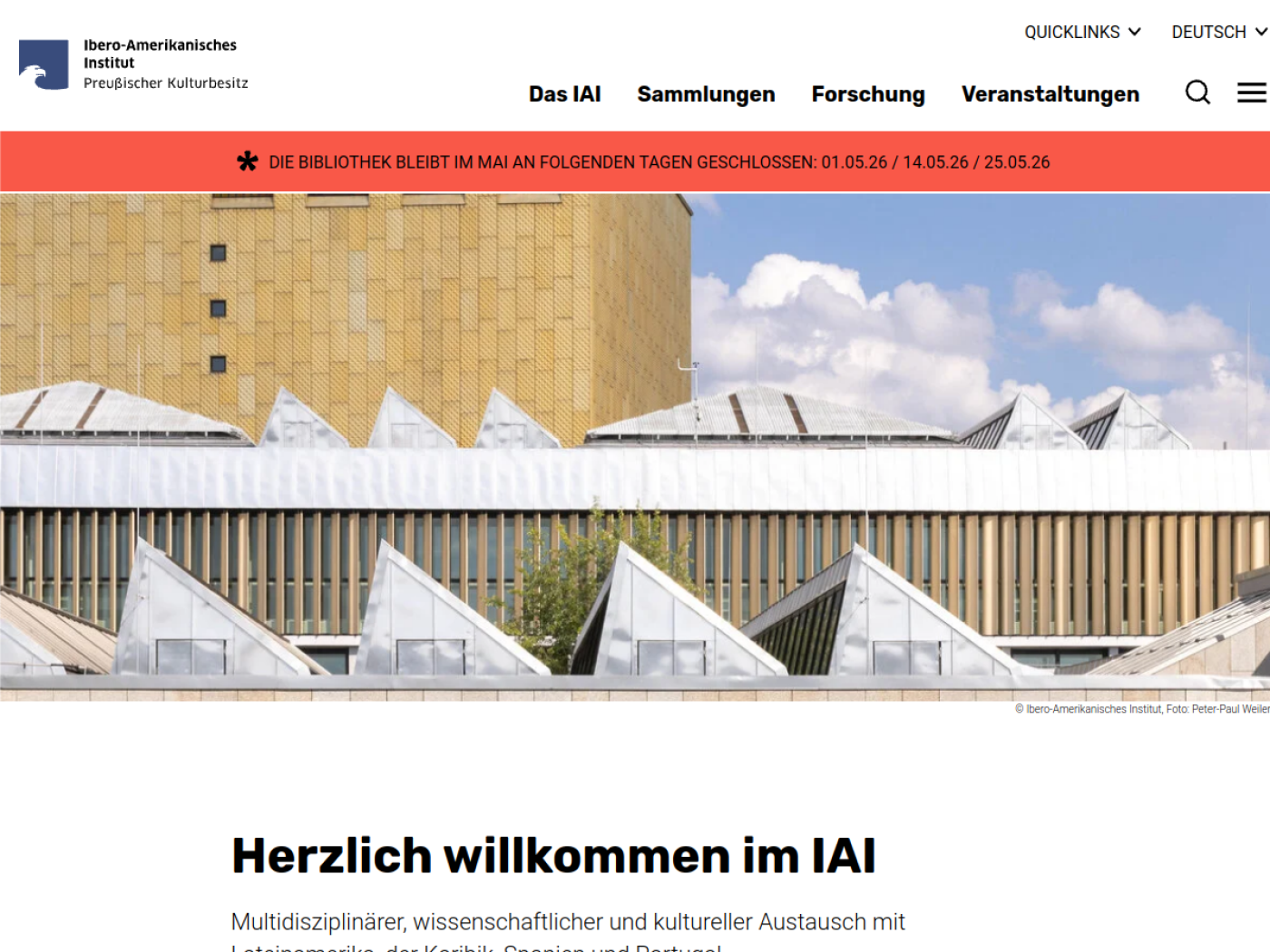 Website-Screenshot von Ibero-Amerikanisches Institut