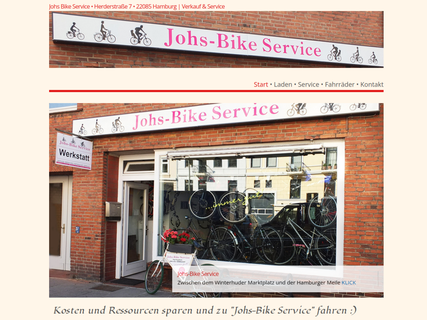 Website-Screenshot von Johs-Bike Service