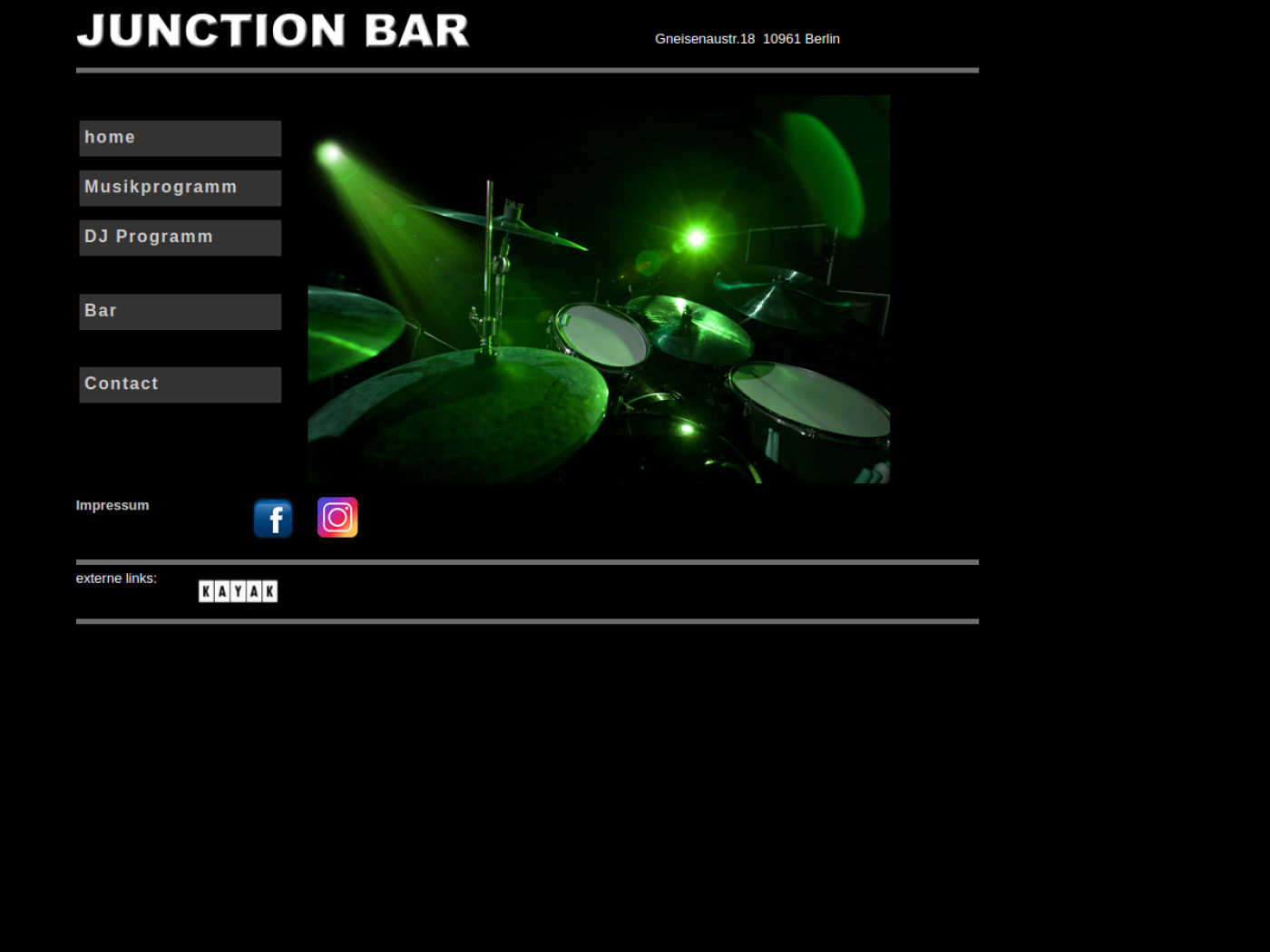 Website-Screenshot von Junction-Bar