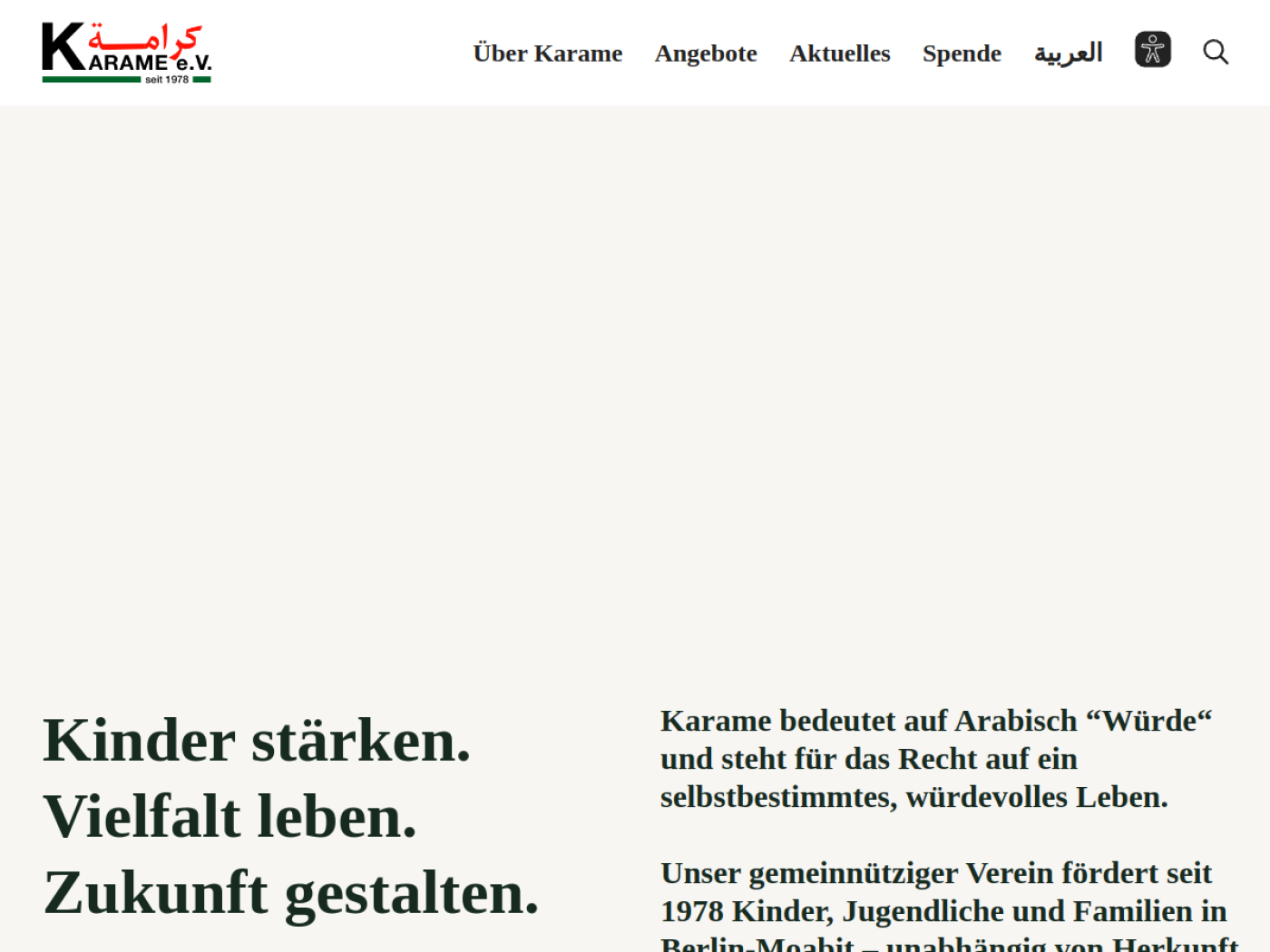 Website-Screenshot von Karame e.V.